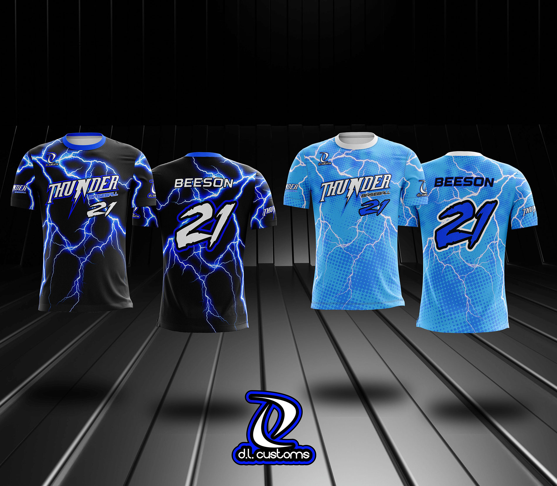 Thunder custom baseball uniform by D.L. Customs